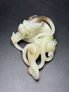 和田玉貔貅玉件,形态威武,工艺精细,形状完美.招财纳福,驱邪保平安