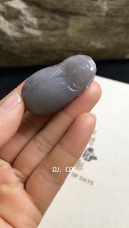 温润斋珠宝天然和田玉青海料紫罗兰色玉器一鸣惊人挂件送证书
