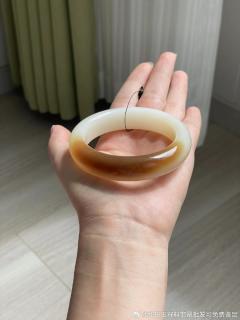 和田玉糖白玉手镯59口径,大气宽条,超级漂亮的糖镯
